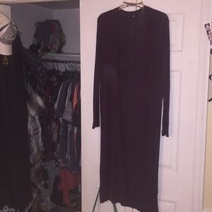 Maroon sweater duster